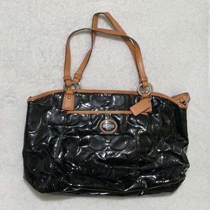 Coach black patent leather purse